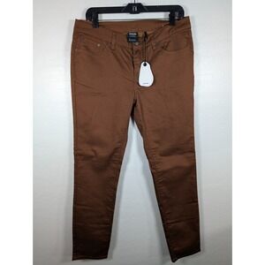 Prana Pants Women 10 Kayla High‎ Rise Jean Sepia Brown Active Organic Cotton New